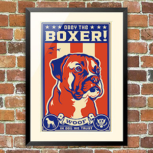 DogBuddy partnership with NotOnTheHighStreet.com boxer dog art print