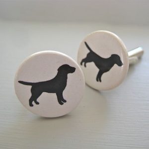 DogBuddy partnership with NotOnTheHighStreet.com Labrador Retriever ceramic cufflinks