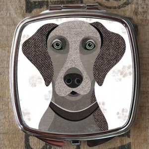 DogBuddy partnership with NotOnTheHighStreet.com weimaraner compact mirror